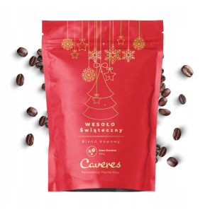 Caveres Wesoło Świąteczny Blend na BOŻE NARODZENIE Brazylia 50/50 Kawa ziarnista 250g