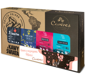 Zestaw na WALENTYNKI z Aroma, Vero, Rosso i Turchese Kawa ziarnista 1000g